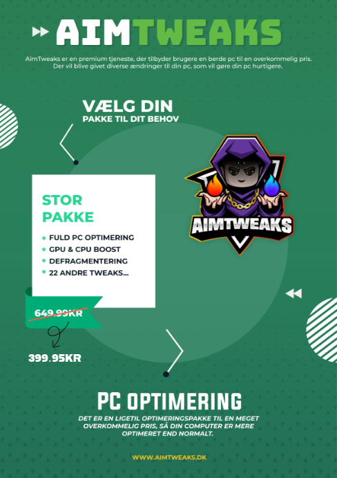 AimTweaks: Stor Pakke [FPS Boost 5-25%]